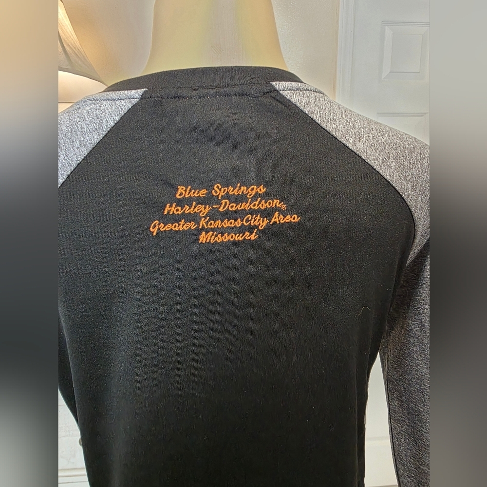 Harley-Davidson Black & Gray Raglan Tee with Copper Logo - Picture 7 of 10